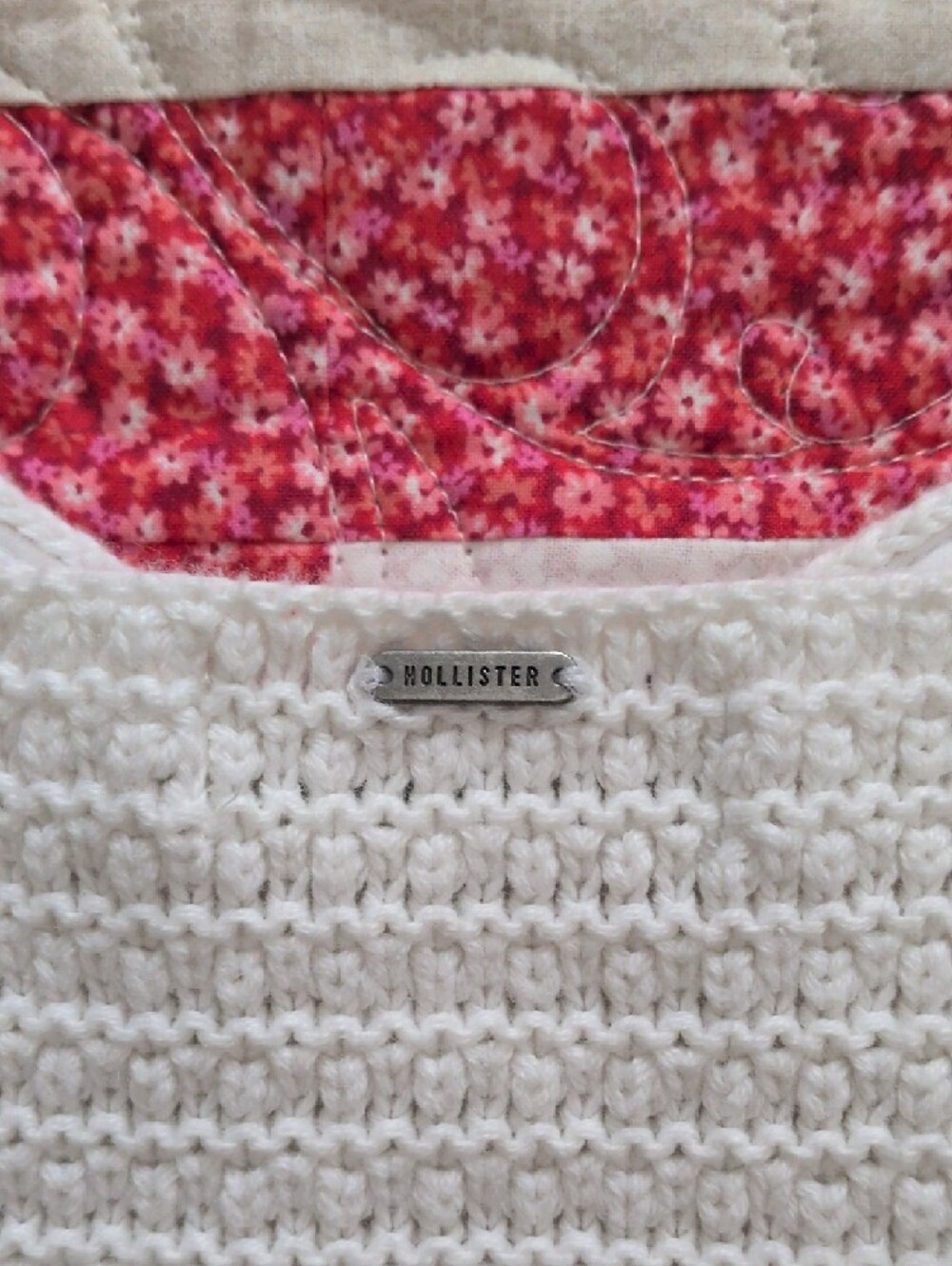 Hollister Crochet Crop Top White Daisy Trim Coquette Boho Y2K Cami - Picture 3 of 11